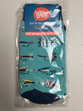 Lavley One Size Fits Most NWT Blue Socks That Speak From The Sole